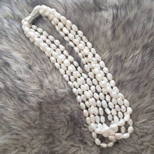 4 Strand White Freshwater Pearl Necklace - NWOT